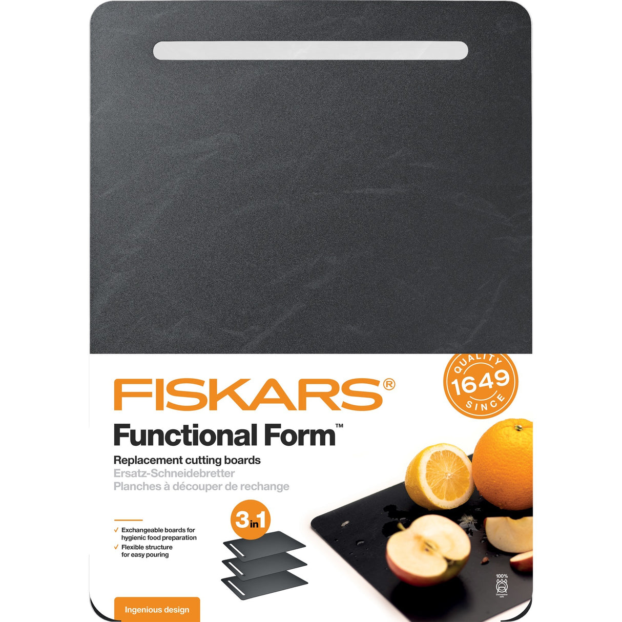 Fiskars funktionelle Form Kunststoff Schneidebretter 3-teilig