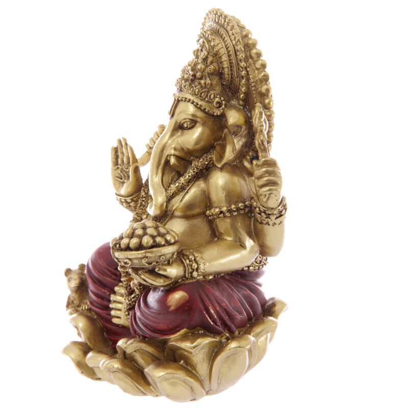 Goldrote Ganesh-Statue, 16 cm