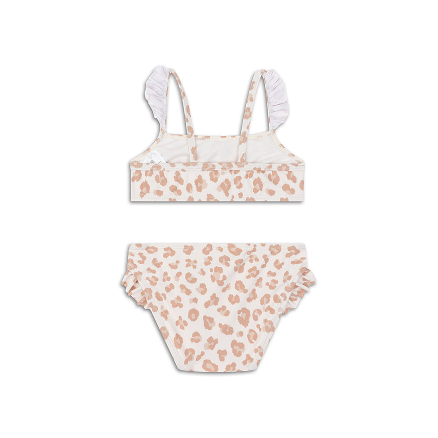 Leopard | Beigefarbener UV-Bikini für Mädchen