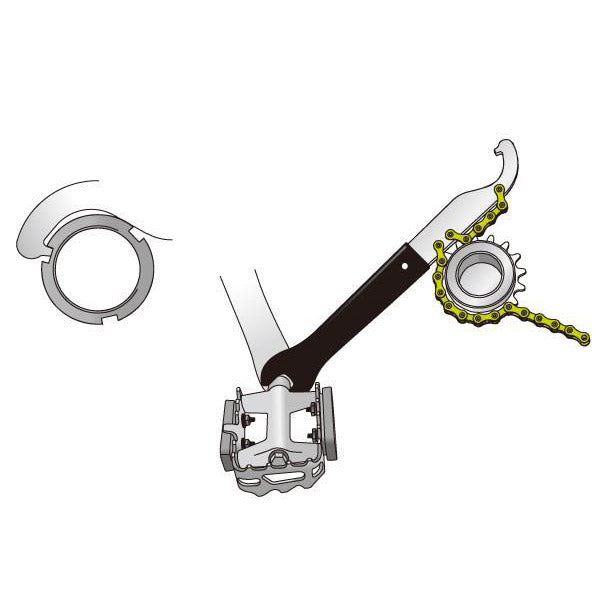 Pedalschlüssel mit Haken- und Freilaufkunde 1 2 x 1 8 ICetoolz 34S2