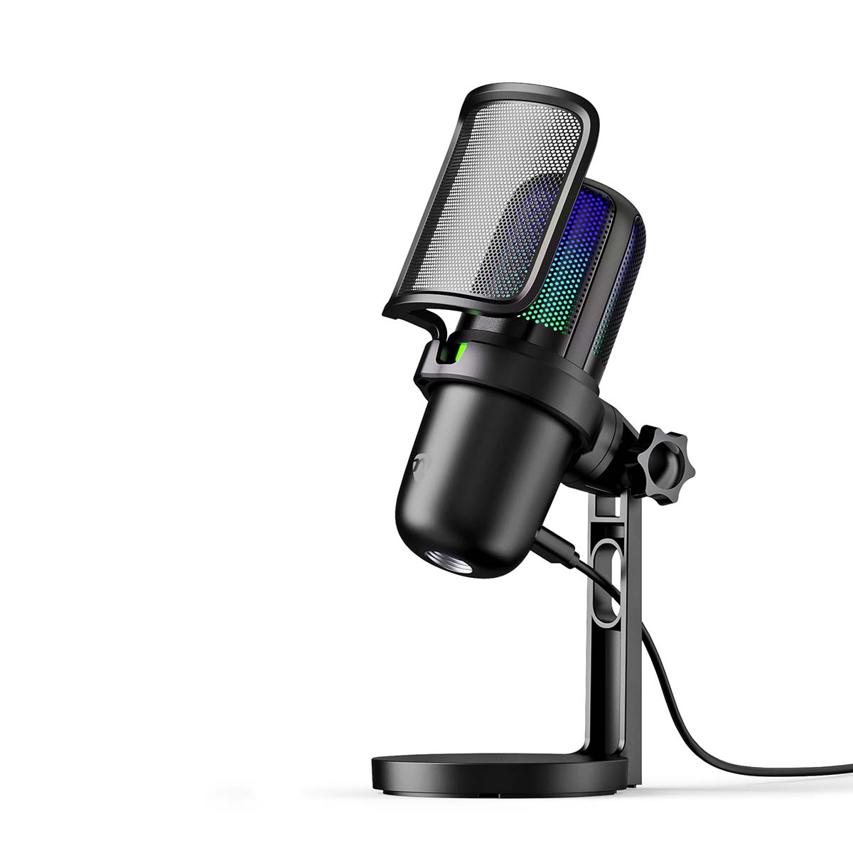 Nedis Streaming- und Gaming-Mikrofon | verwendet für: Desktop-Notebook | USB Typ-A | Ein-Aus-Taste | Pop-Filter – gsmic210bk