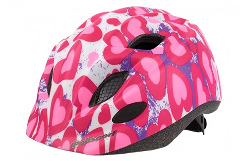 Polisport Kinderhelm 52-56cm Herzen rosa