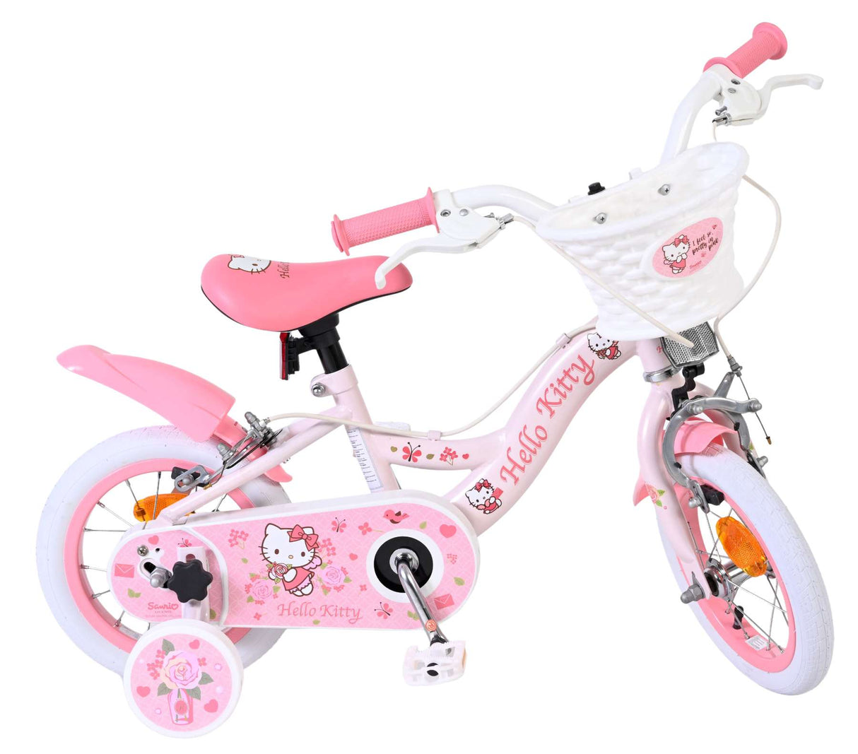 Hello kitty kinderfiets - meisjes - 12 inch - roze - twee handremmen