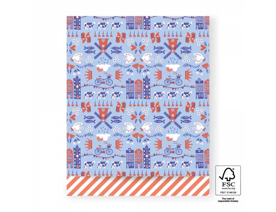 House of Products Geschenktüten – Holland – orange Streifen – 27 x 34 cm – 200 Stück