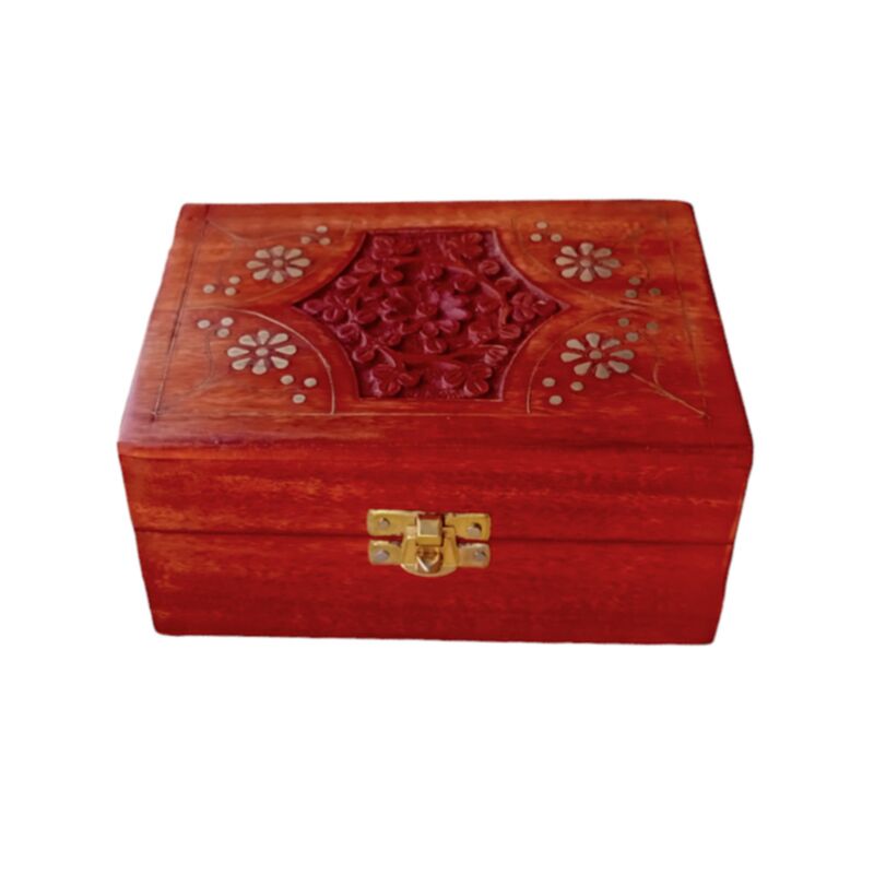 Box mit ätherischen Ölen aus Mangoholz (für 12 Flaschen – Design 2)