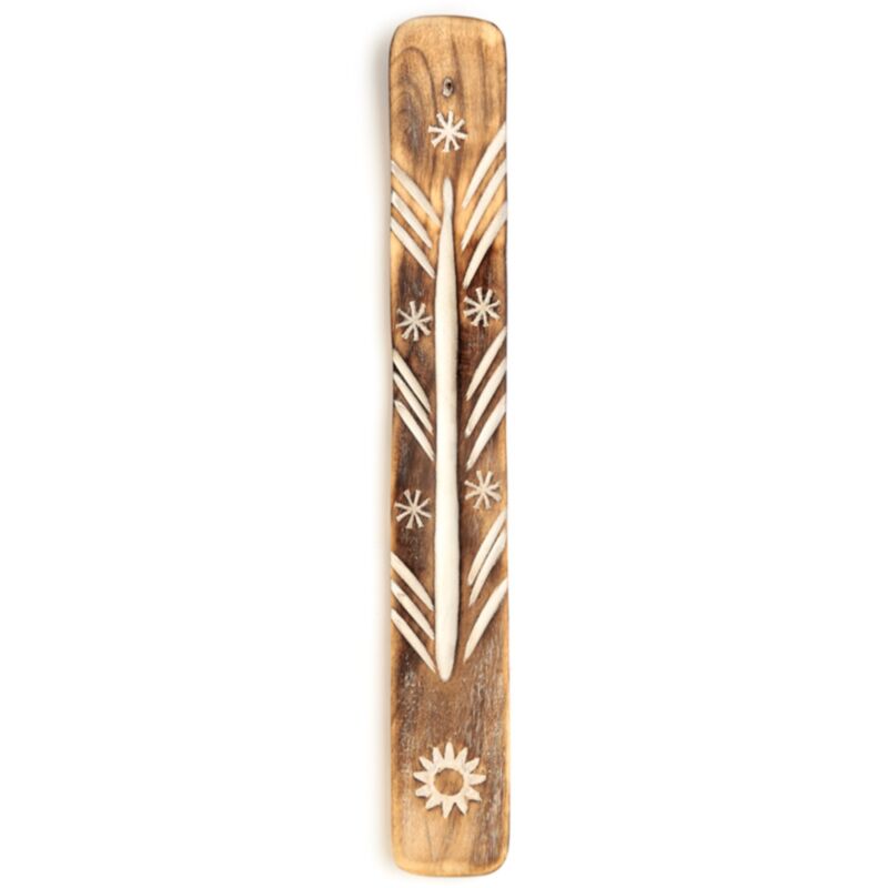 Sonnen-Räucherstäbchenhalter aus Mangoholz