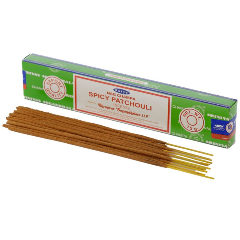 01364 würziges Patschuli – Satya Nag Champa Räucherstäbchen