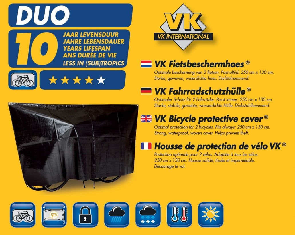 VK Duo Fahrrad Pyjama Hoes bedecken schwarz