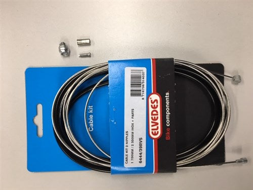 Elvedes Kabel Uni 2 Nippel 2,35m Edelstahl schwarz 6444 39rvs
