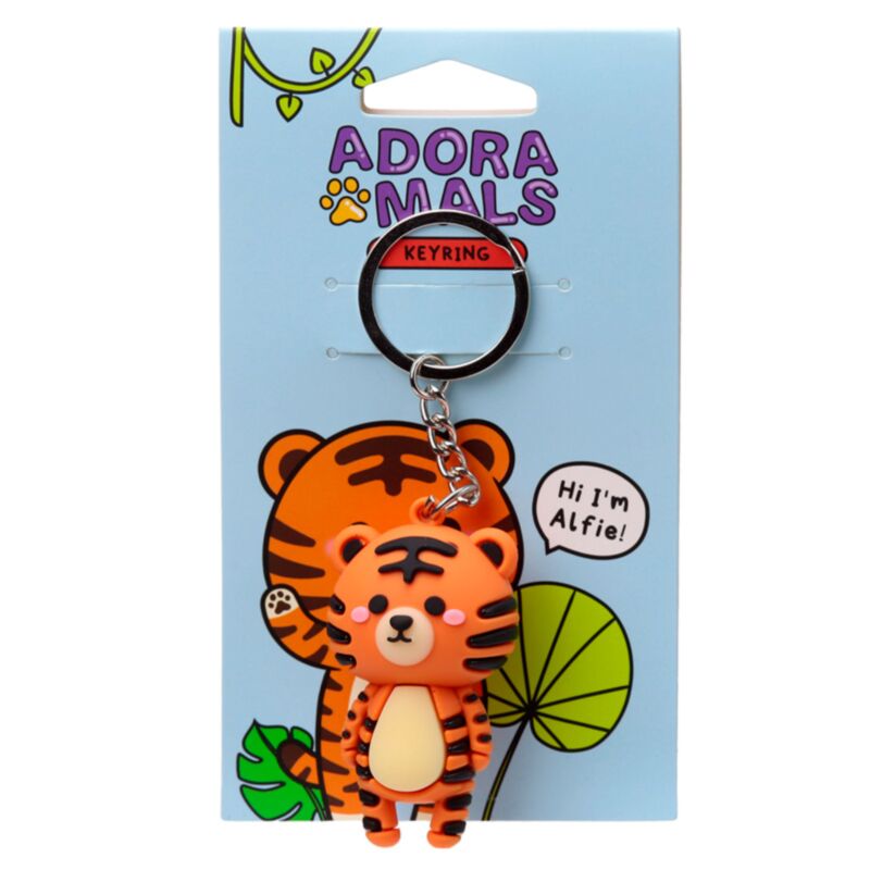 Alfie der Tiger Adoramals 3D-PVC-Schlüsselanhänger
