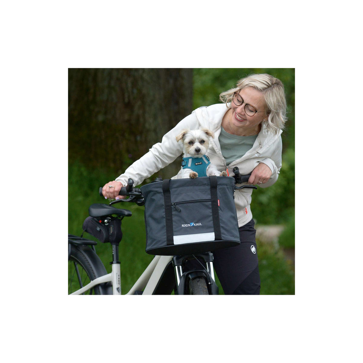 Klickfix Rixen Kaul Korbtasche, vordere Doggy-Korbtasche R K Doggy Grey