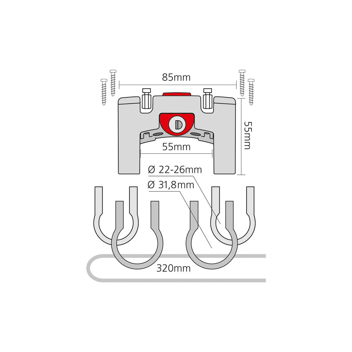 Rixen Kaul Klickfix Lenkeradapter universal mit Schloss