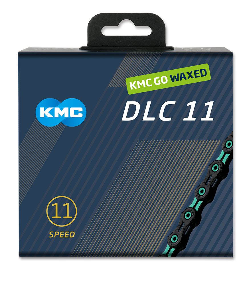 KMC-Kette DLC 11 118l Box gewachst 11-Gang schwarz Celeste