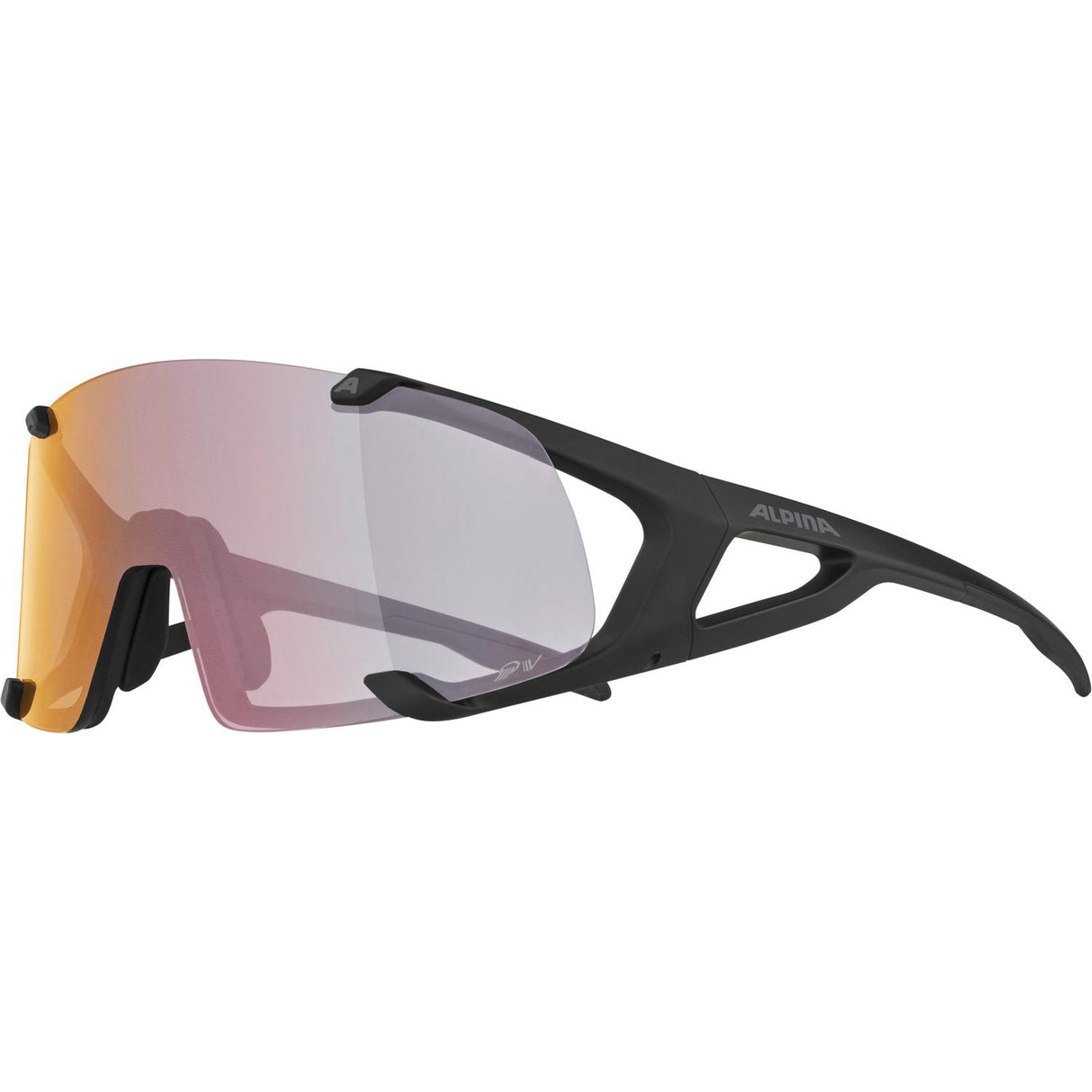 Alpina Bril Hawkeye S Qv Schwarze Mat Rainbow Mirr.Cat.1-3