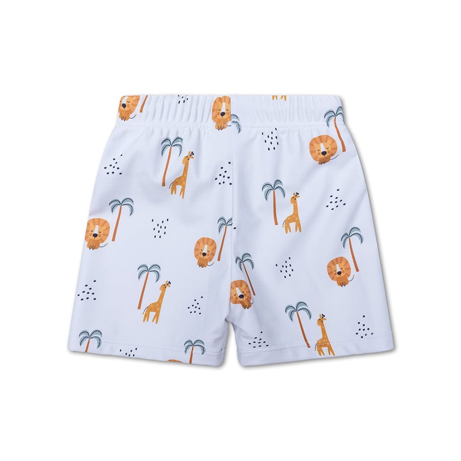 Dschungel | Mehrfarbige UV-Schwimmboxershorts für Jungen