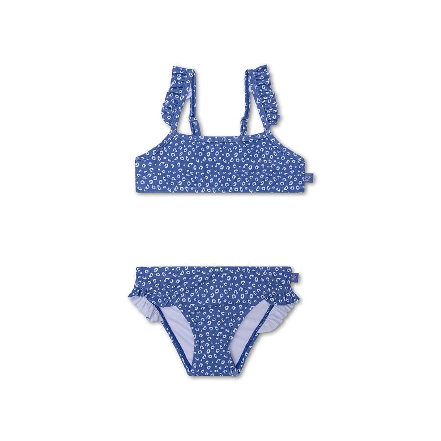 Leopard | Blauer UV-Bikini für Mädchen