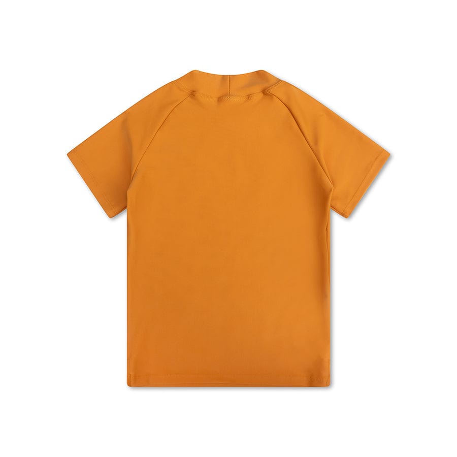 Seestern | Orangefarbenes UV-Badeshirt mit kurzen Ärmeln