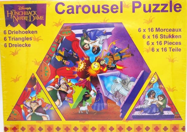 Jonotoys Karussellpuzzle „Der Glöckner von Notre Dame“, 6x16 Teile