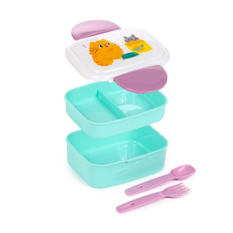Beans Co Cats Clip Bento Box Lunchbox Besteck