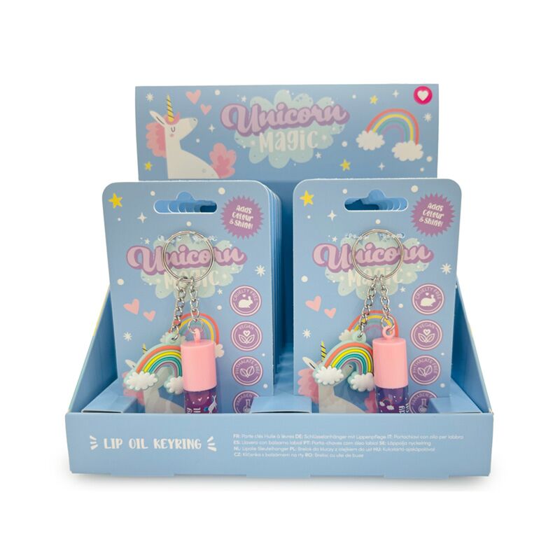 Einhorn Magic Candy Lippenölstift Schlüsselanhänger mit Anhänger