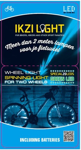Räder leichte 20-LED-Draht 2,2 m Wiel Light V 2-Räder grün