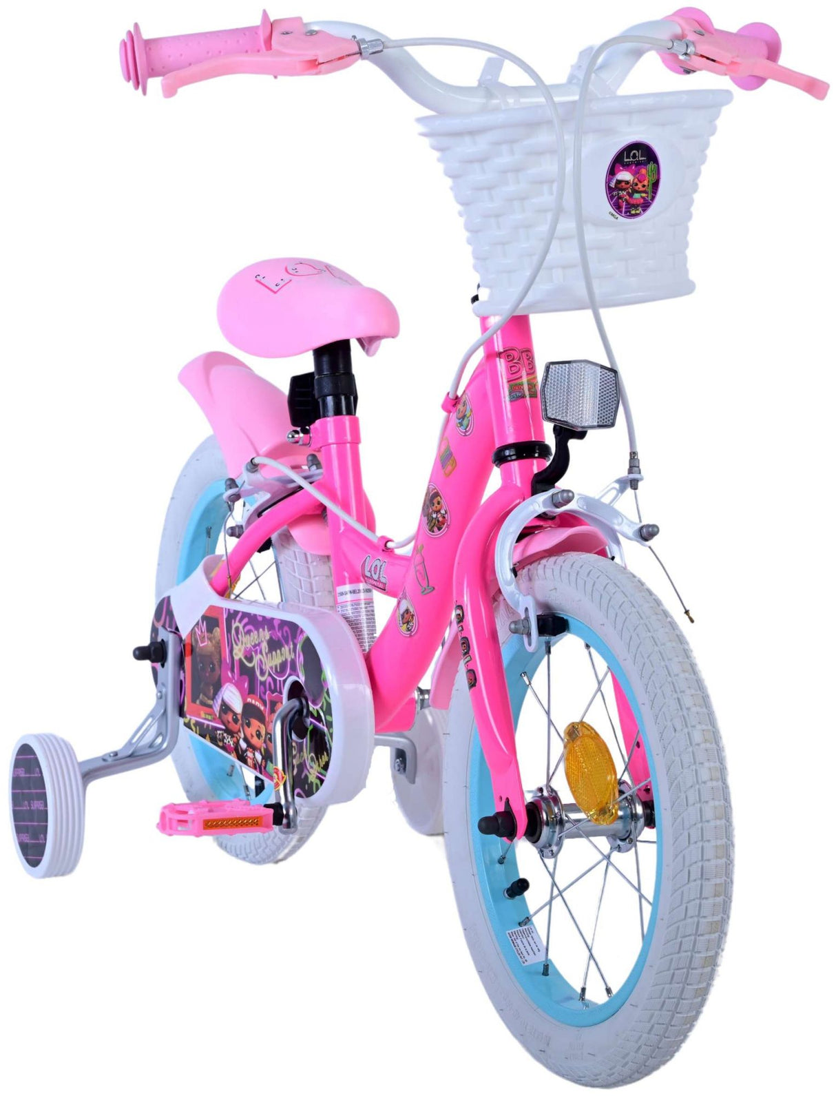 Volare Puppen-Kinderfahrrad – Mädchen – 14 Zoll – rosa – zwei Handbremsen