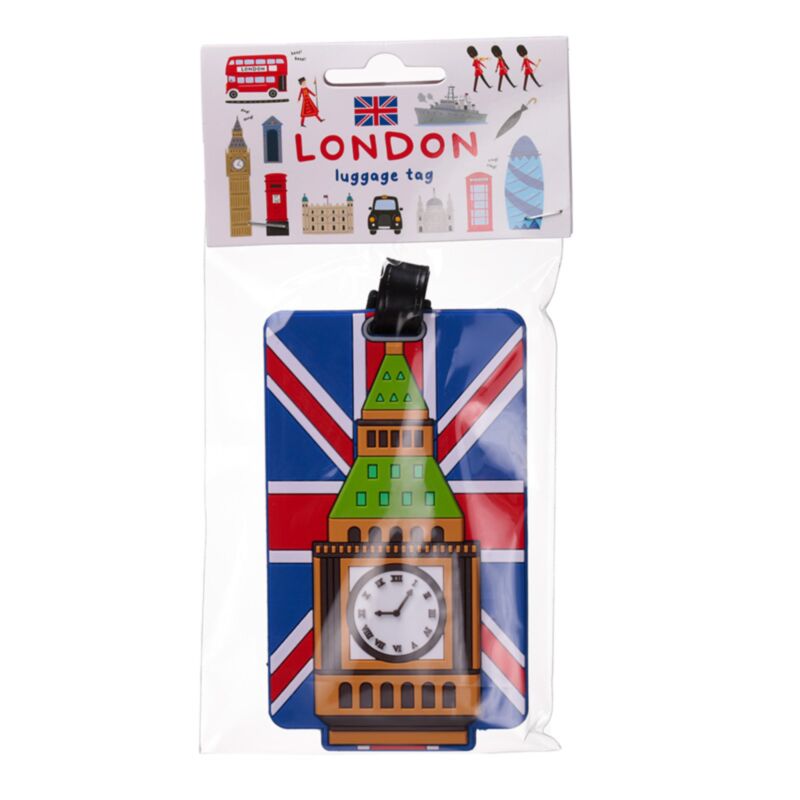 PVC-Kofferanhänger mit Londoner britischer Flagge und Big Ben