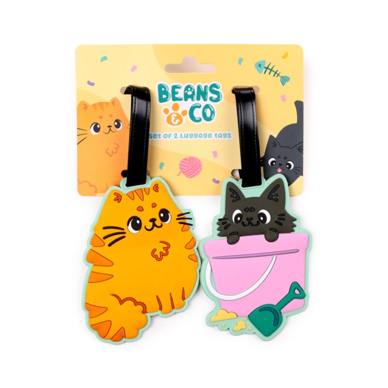Beans Co Cats PVC-Kofferanhänger im 2er-Set