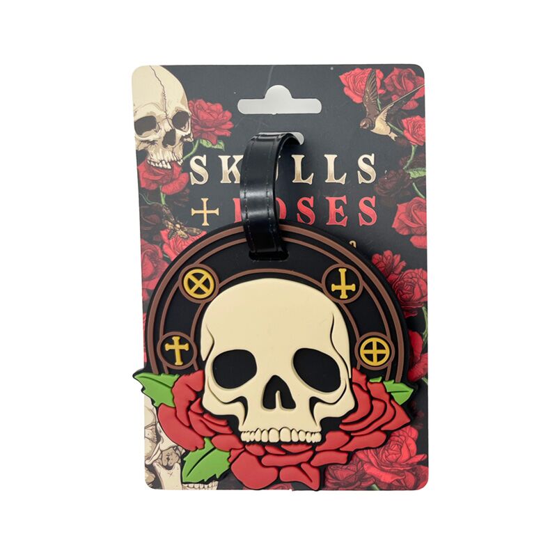 Totenkopf-Rosen-PVC-Kofferanhänger
