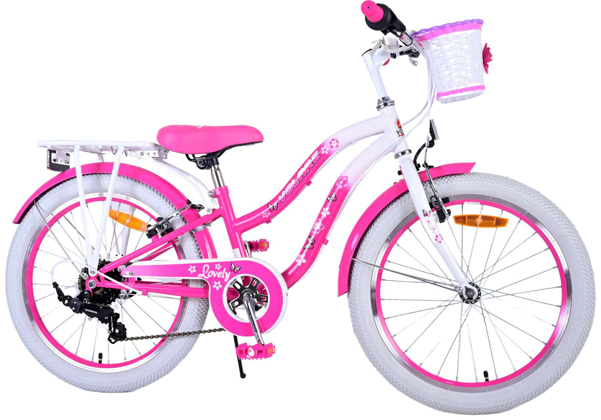 Volare Lovely Kinderfahrrad – Mädchen – 20 Zoll – Rosa – 7 Gänge
