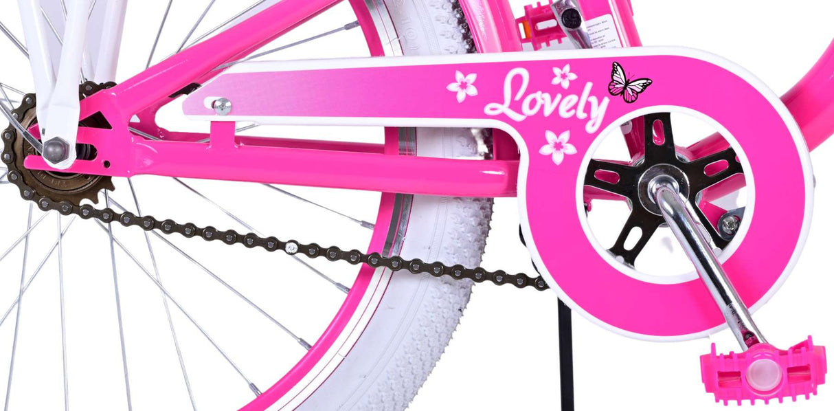 Volare Lovely Kinderfahrrad – Mädchen – 20 Zoll – Rosa – Zwei Handbremsen