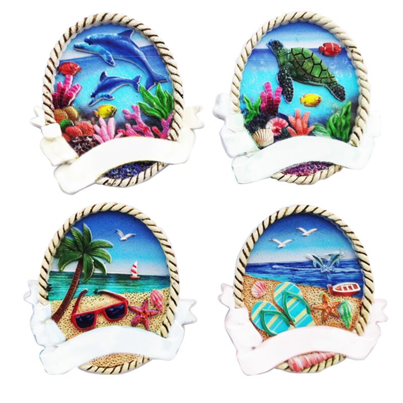 Korallenriff und Strand 3D-Meeresstrand-Souvenirmagnet