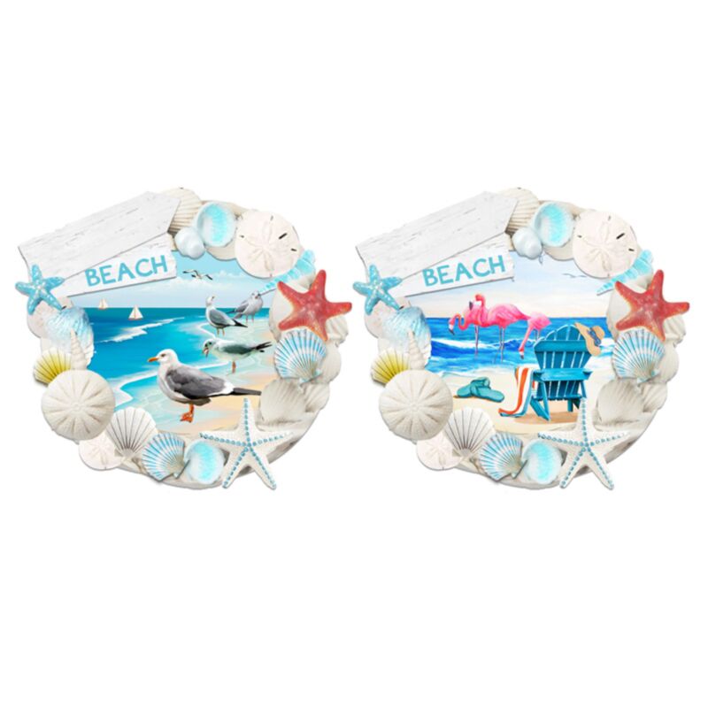 Blauer Strand schält 3D-Seestrand-Souvenirmagnet