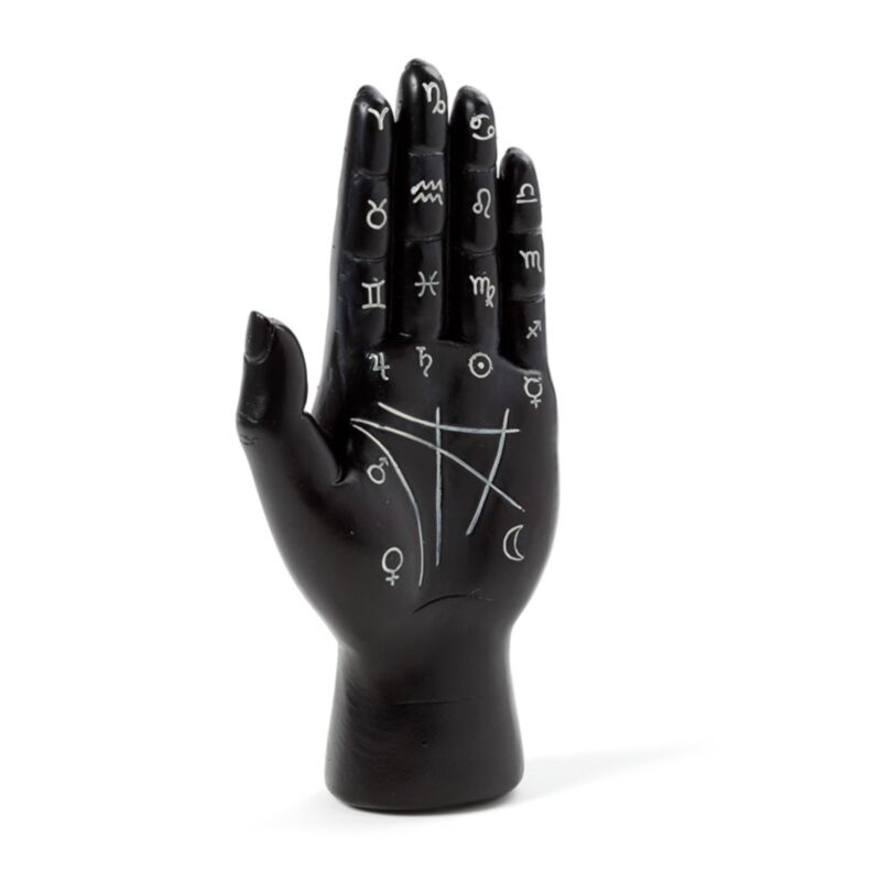 Schwarze Mantra-Hand-Tarot-Palme