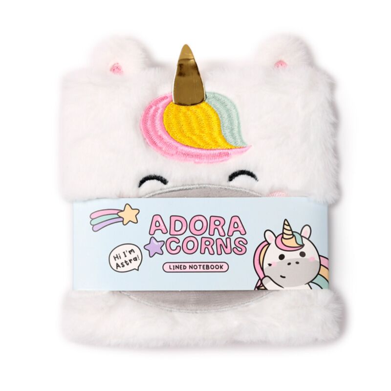 Flauschiges Einhorn-Notizbuch von Adoracorns