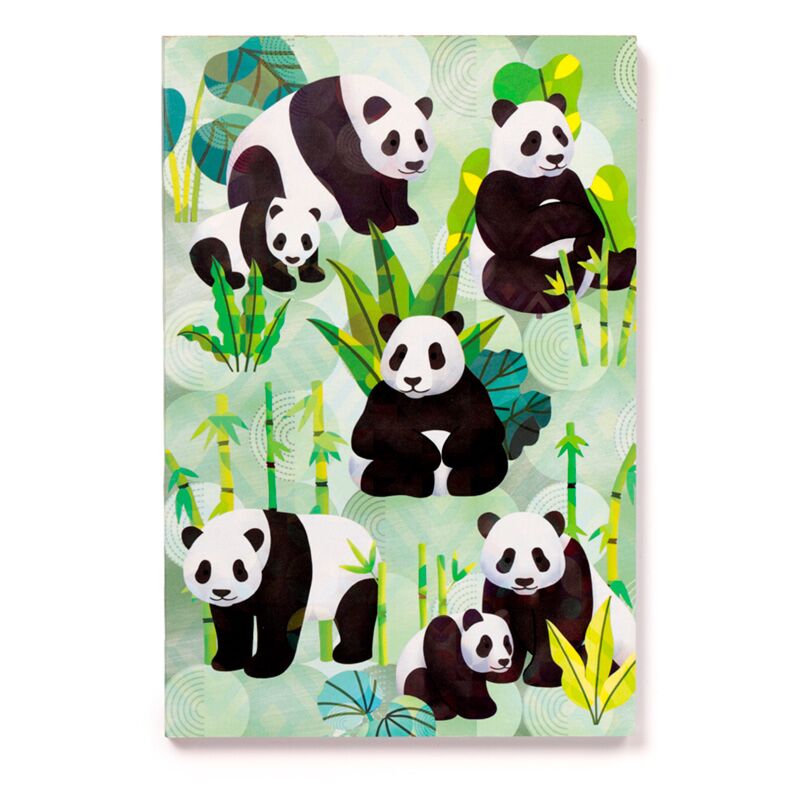 Panda Kingdom recyceltes liniertes A5-Notizbuch