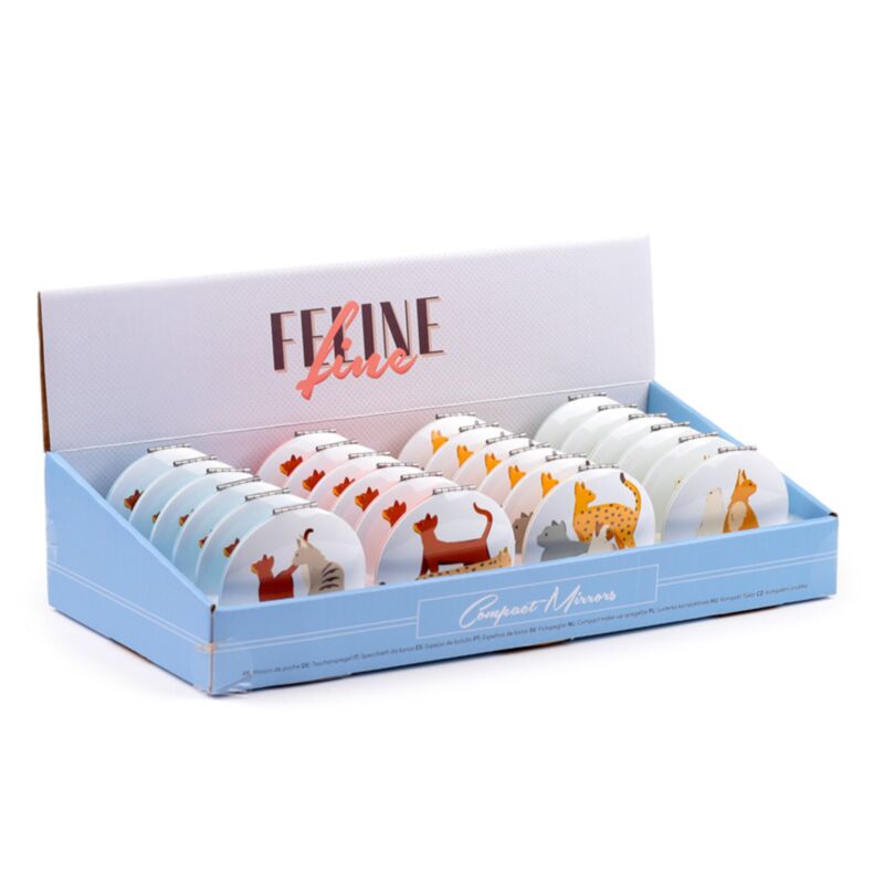Kompakter Make-up-Spiegel „Feline Fine Cat“.