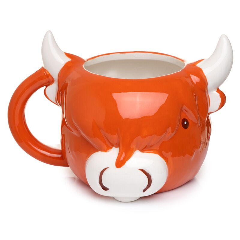 Keramiktasse in Form einer Highland Coo-Kuh