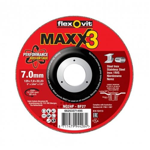 Flexovit abs maxx 3 Edelstahl 180x7x22,23 nq24p t27 | 10 Stück