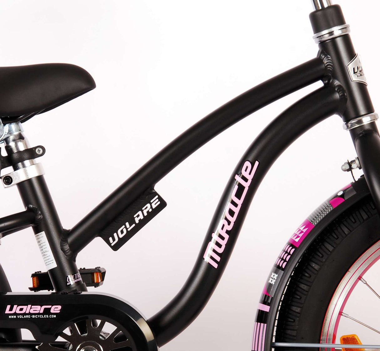 Volare Miracle Cruiser Kinderfahrrad - Mädchen - 16 Zoll - Matt Black - Prime Collection