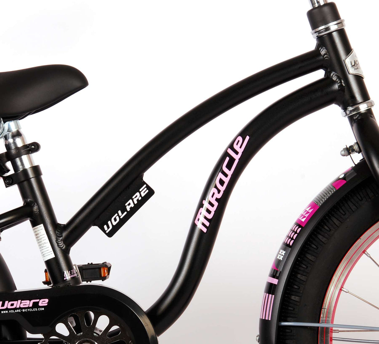 Volare Miracle Cruiser Kinderfahrrad - Mädchen - 18 Zoll - Matt Black - Prime Collection
