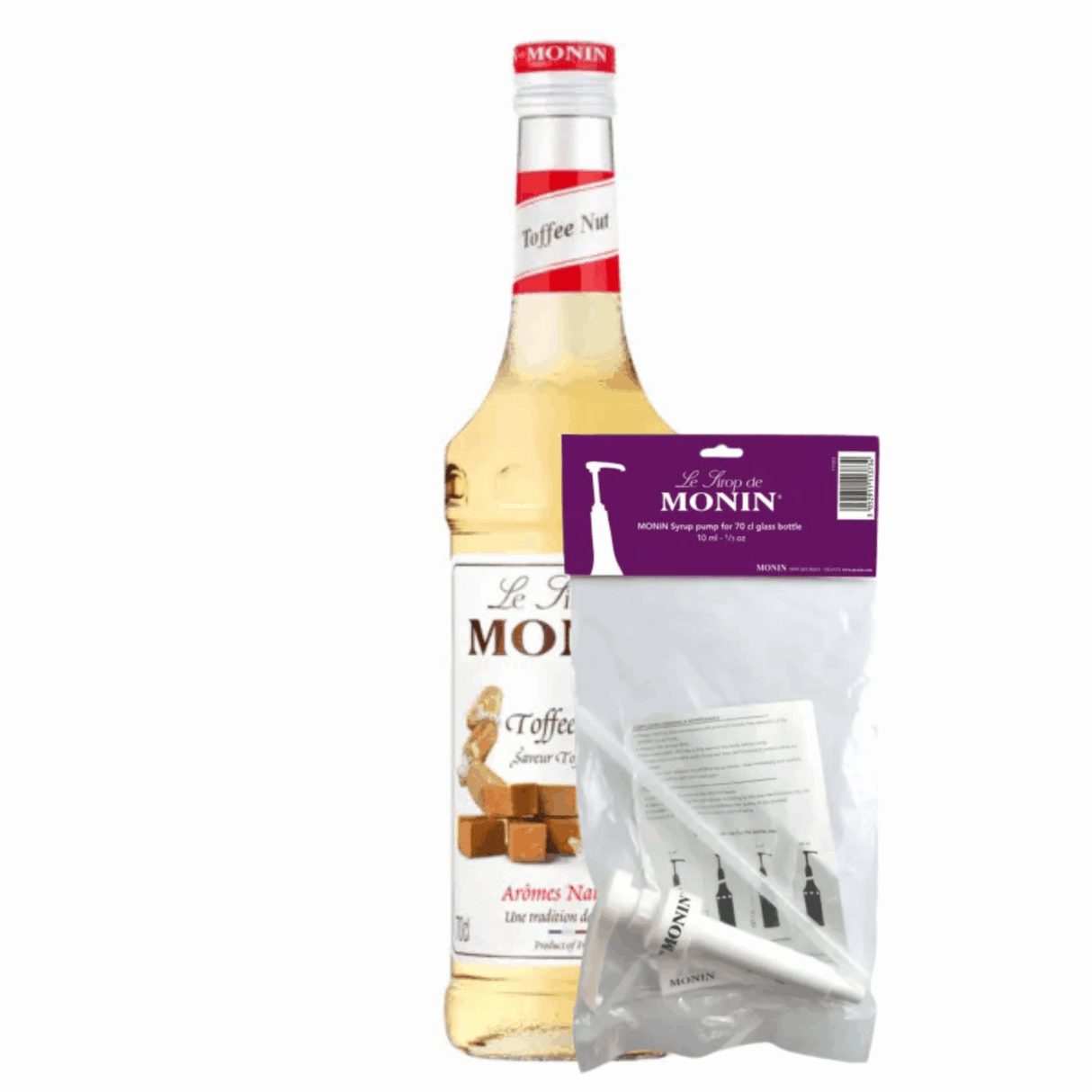 Monin Sirup Toffee Nuss (70 cl) + Siruppumpe (10 ml)
