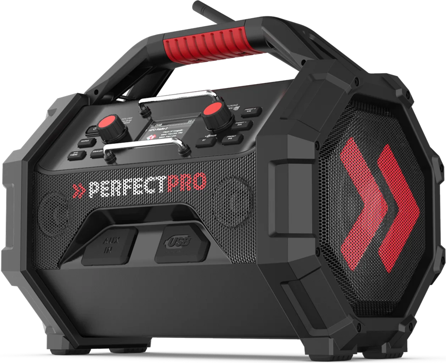 Perfectpro bouwradio rocktagon bt fm dab+ 18v