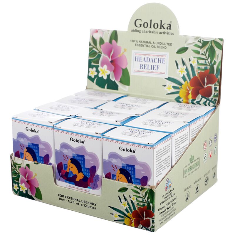 Linderung von Kopfschmerzen – ätherische Goloka-Ölmischung 10 ml