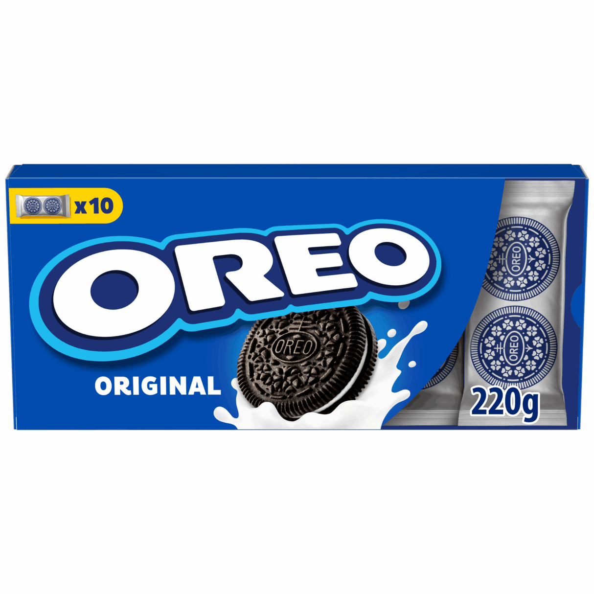 Oreo Original Cookies Schokoladenkakao mit Vanillecremefüllung – Box 8 x 220 g (10 x 22 g) – Schokoladenkekse – Keks für unterwegs – Familienverpackung – Großverpackung