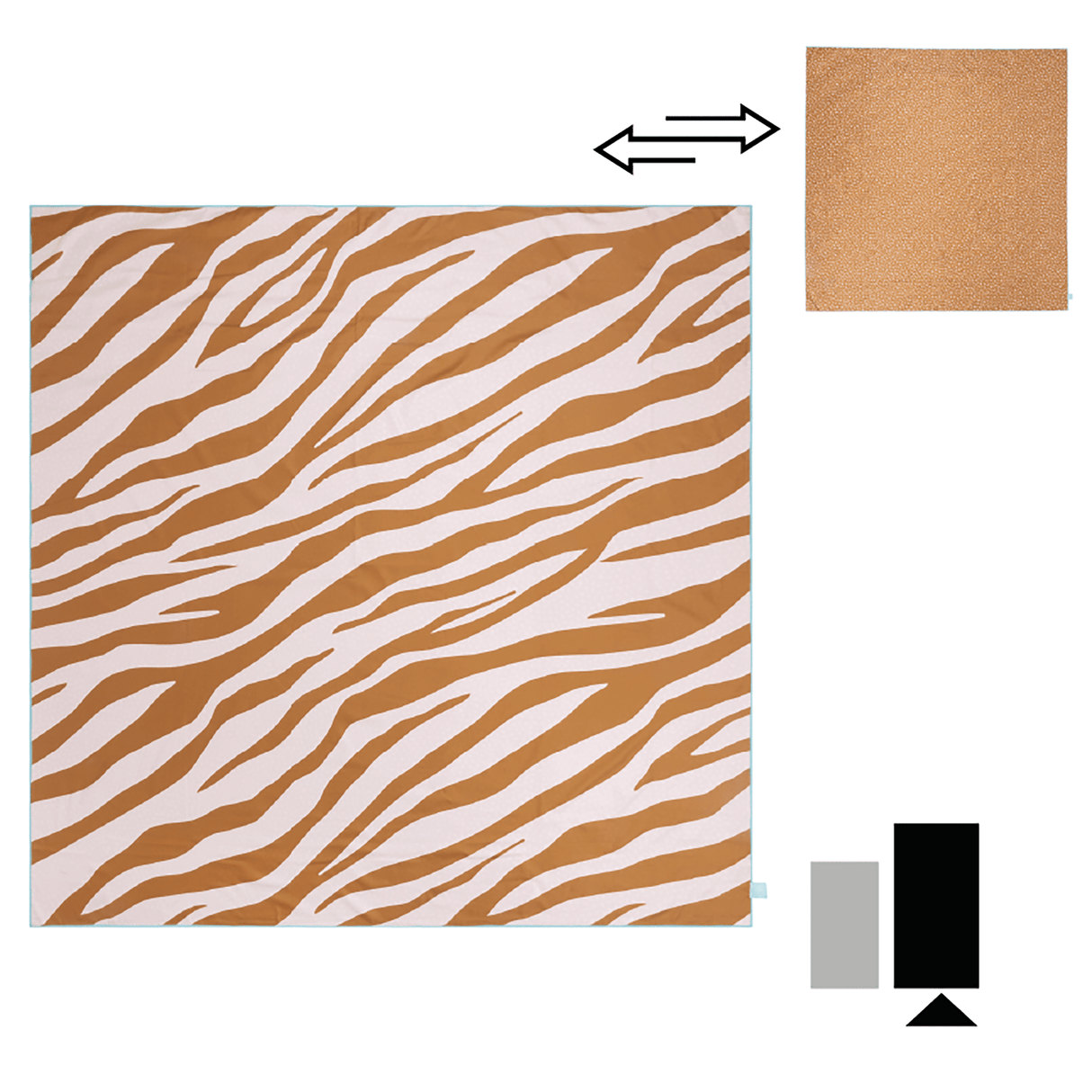 Lebendige Streifen | Orangefarbenes Mikrofaserhandtuch 180 x 180 cm