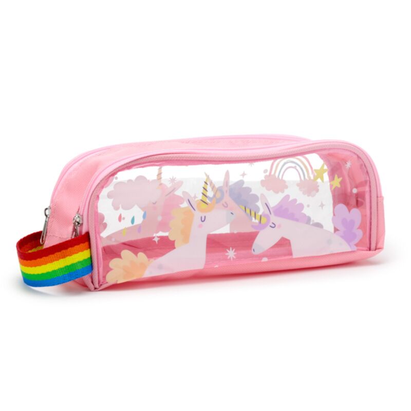Transparentes Einhorn-Federmäppchen