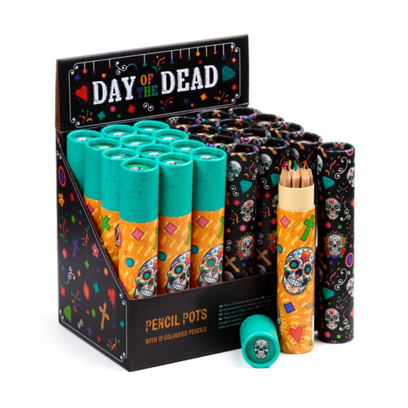 Dia de los muertos großes Federmäppchen 12 Farben