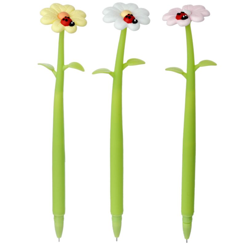 Botanical Garden Ladybug Flower Fineliner Stift – Schwarz