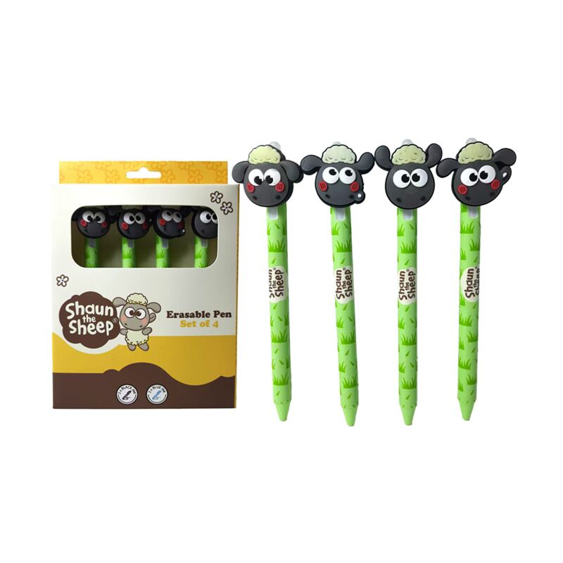 Set mit 4 löschbaren Stiften kawaii Shaun das Schaf